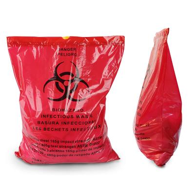 China 76.6cm*60.5cm LDPE HDPE Medical Waste Bags For Hospital Biohazard for sale