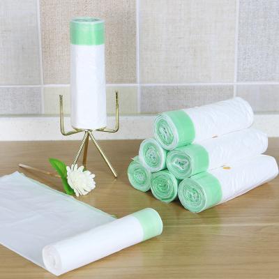 China HDPE LDPE Recycled Plastic Trash Bags Green Dustbin Polythene Roll for sale