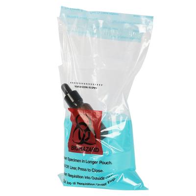 China Las bolsas de plástico Ziplock del polietileno auto-adhesivo para el Biohazard Speciment en venta