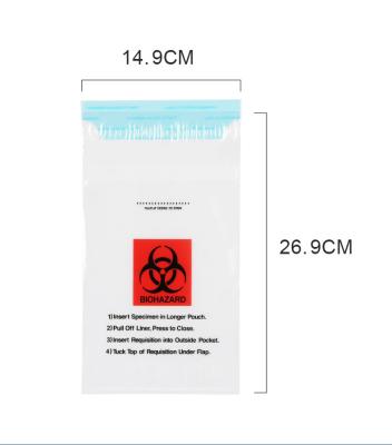 China 95kap LDPE Thick 0.04mm Autoclave Plastic Bags Biohazard Ziplock for sale