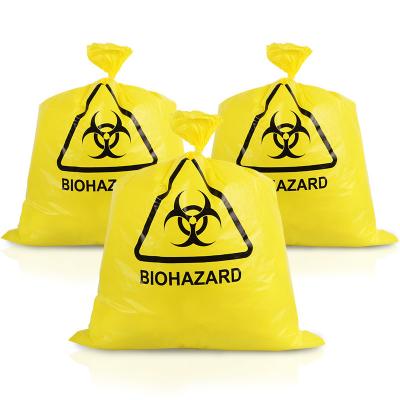 China Disposal 20L 50L 100L Yellow Medical Waste Bags HDPE PP LDPE for sale