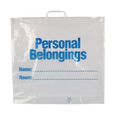 China 55cm*40cm Handle Plastic LDPE Patient Belonging Bags White Color for sale