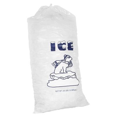 China Disposable 12X 22 inch 1.6mil Plastic Ice Bags Gravnre Printing for sale
