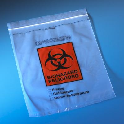 China Plastic PE oEM ODM 9x13inch Biohazard Ziplock Bags Heat Seal for sale