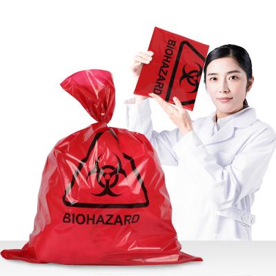 China Large Thick 0.02mm 0.1mm Biohazard Plastic Bags For Hospital Waste for sale