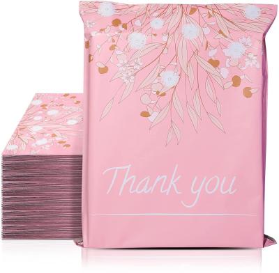 China Self Sealed 10x13 Courier Plastic Bag Boutique Pink Dandelion design for sale