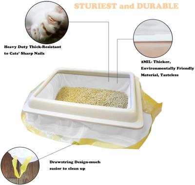 China Scented And Unscented Drawstring LDPE Cat Litter Box Liners for sale