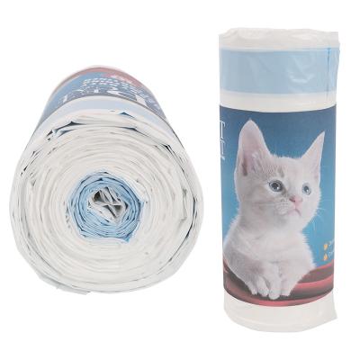 China Biodegradable Drawstring Cat Litter Box Liner , 0.013-0.015mm Cat Litter Waste Bags for sale