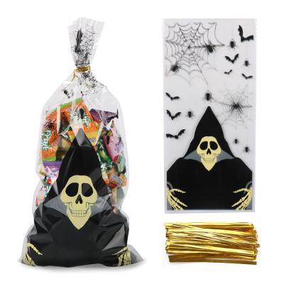 China Halloween Skeleton Cellophane Treat Bag 150pcs For Kids for sale