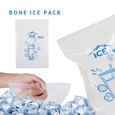 China Clear Plastic Drawstring Reusable Ice Bags With Ziplock PE Material for sale
