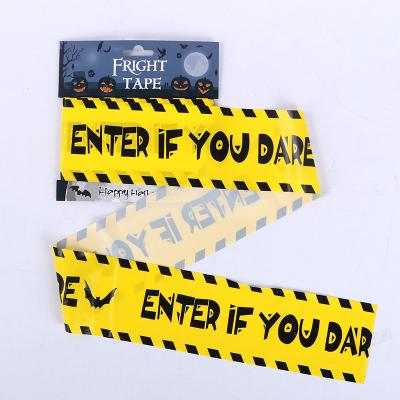 China Halloween 0.025mm Enter If You Dare Tape 30ft Plastic Fright For Dacoration for sale