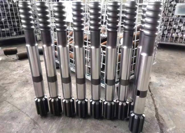 Side view of shank adapter with measurement scale