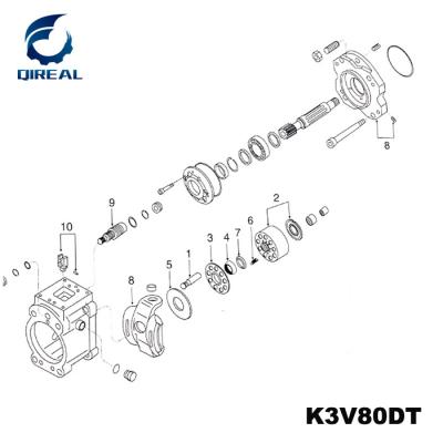 China Kawasaki Hydraulic Main Pump Parts  K3V80DT-100L for sale