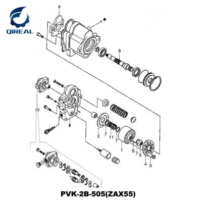 China PVK-2B-505 Hydraulic Pump Repair Kits Piston Pump Parts For ZX55 Excavator for sale
