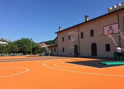 China Anti Cracking Small Backyard Basketball Court Multifunctional Customized Color for sale