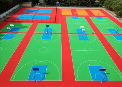 China Antifraying Outside Basketball Court Flooring , No Protruding Angle Removable Flooring for sale