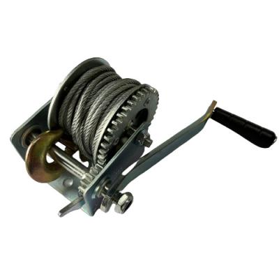 China 800lbs Manual Marine Trailer Winch Zinc Plated With Cable And Hook Te koop