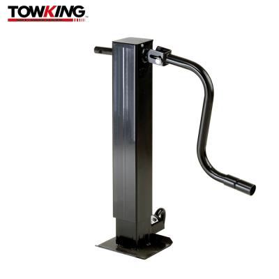 China 12K Trailer Jack Stand Front Pin With Side Handle Black Powder Coated for sale