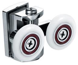 China Shower Room Metal Sliding Door Rollers anti rust With Double 22-26mm Wheels for sale