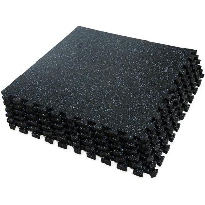 China Super 0.4 Inch Rubber Gymnasium Flooring For Home Gym, 6 Tiles Gym Floor Mat With Heavy Duty Rubber Top In 24sqft for sale