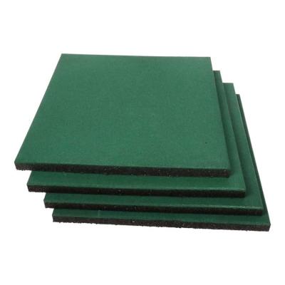China Interlocking Tiles 20X20X1 Heavy Duty Rubber Tile Green Non-Slip Outdoor Rubber Flooring Mat For Playground Park for sale