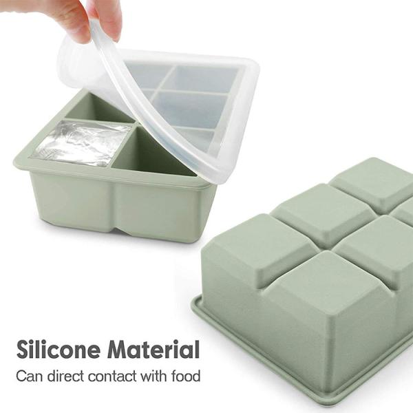 Quality Large Size Silicone Ice Cube Molds With Leak Proof Removable Lid Square Ice Cube for sale