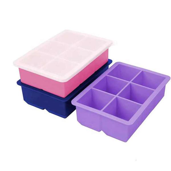 Quality Large Square Ice Cube Tray With Lid Easy Release Reusable Ice Cubes For Soup for sale