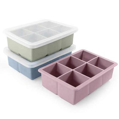 China Silicone Ice Cube Trays 3 Pack With Leak Proof Removable Lid BPA Free For Cocktail Whiskey Stackable Flexible Ice for sale