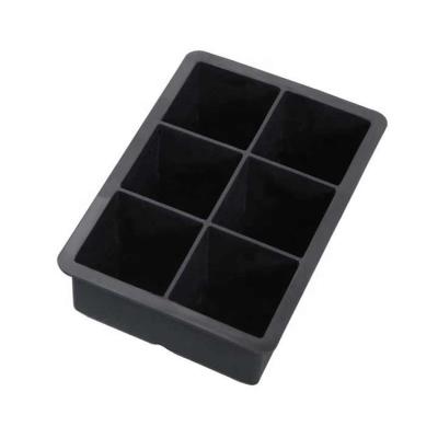 China Ice tray food grade silicone ice tray mold silicone 6 grid ice cube mold 6 grid silicone ice tray for sale