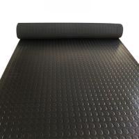 Quality Non-Slip Rubber Floor Mat With Custom Size Coin Bump Pattern Anti-Slip Black for sale