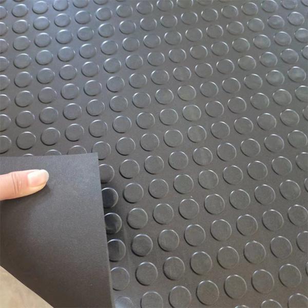 Quality Non-Slip Rubber Floor Mat With Custom Size Coin Bump Pattern Anti-Slip Black for sale