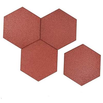 China Hexagon Rubber EPDM/SBR Pavers Red Color Rubber Brick For Equestrian And Racecourse Area for sale
