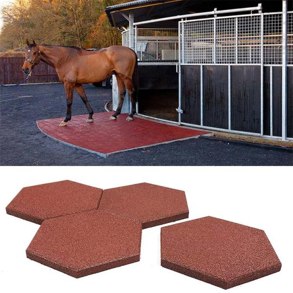 Quality Wear-Resistant Hexagon Rubber Bricks Rubber Tiles Outdoor Interlocking Rubber for sale