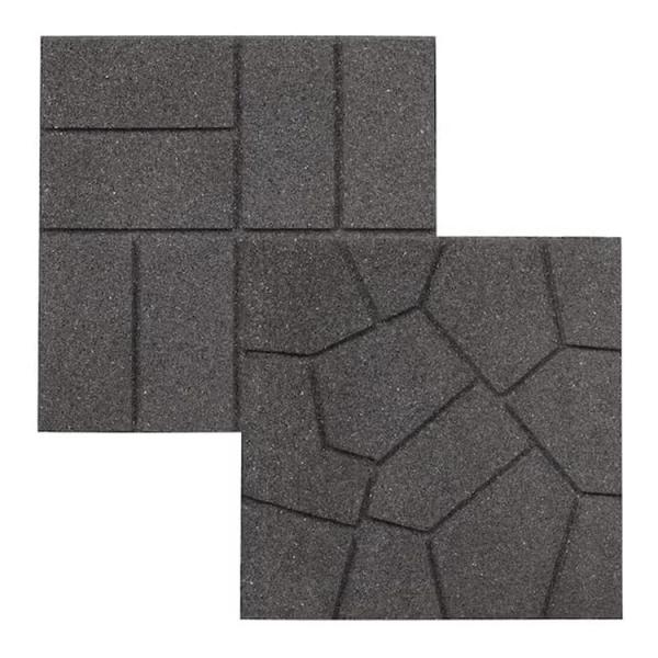 Quality Gray Color And 8 Tiles Rubber Dual Sided Rubber Paver Tile-16