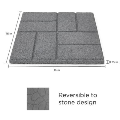 Quality Gray Color And 8 Tiles Rubber Dual Sided Rubber Paver Tile-16" X 16" X 3/4" Inch for sale