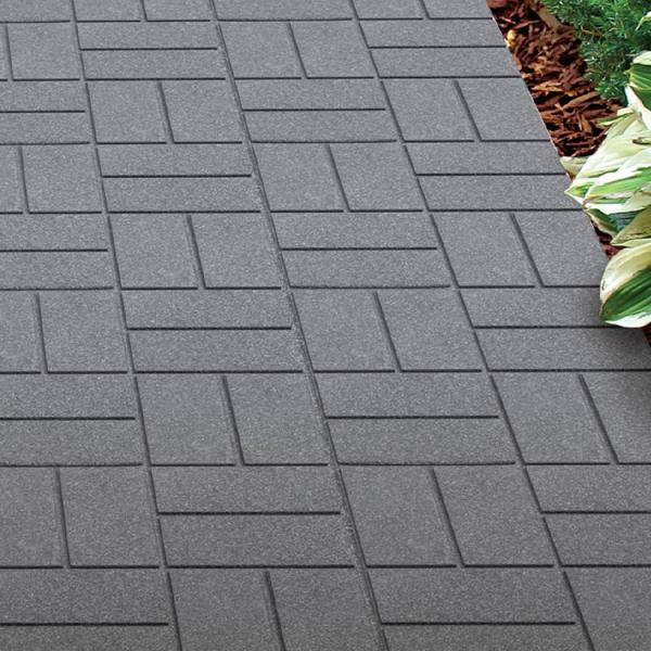 Quality Gray Color And 8 Tiles Rubber Dual Sided Rubber Paver Tile-16" X 16" X 3/4" Inch for sale