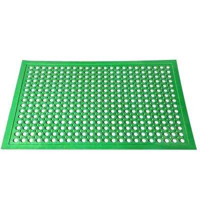 China Rubber Floor Mat With Holes, 24''X 36'' Anti-Fatigue/Non-Slip Drainage Mat, For Industrial Kitchen Restaurant for sale