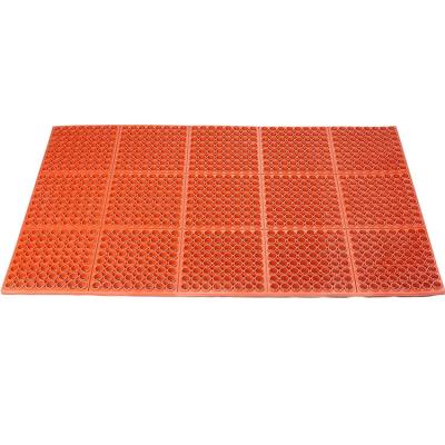China Anti- Slip Rubber Floor Mat With Interlocking Part Commercial Grade Grease Resistant Non-Slip Recycle Floor Mats for sale