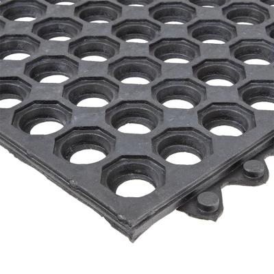 China Drainable Rubber Honeycomb Mat Anti Slip Rubber Mats For Horse Solariums And Washdown Area for sale