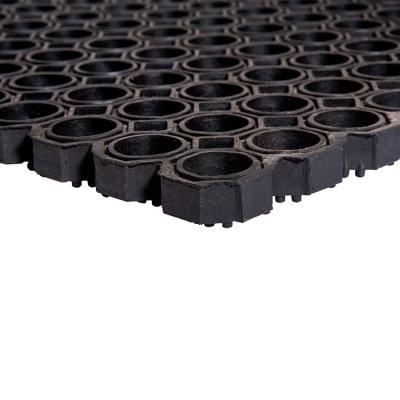 China Anti Fatigue Drainage Mat Anti Slip Rubber Mats Rubber Hollow Mats 3' X 3' Inch Black Color For Horse Grooming Area for sale