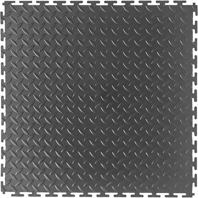 China Garage Floor 18 X 18 Inch Square Rubber Diamond Plate Interlocking Floor Tiles For Home Gym for sale