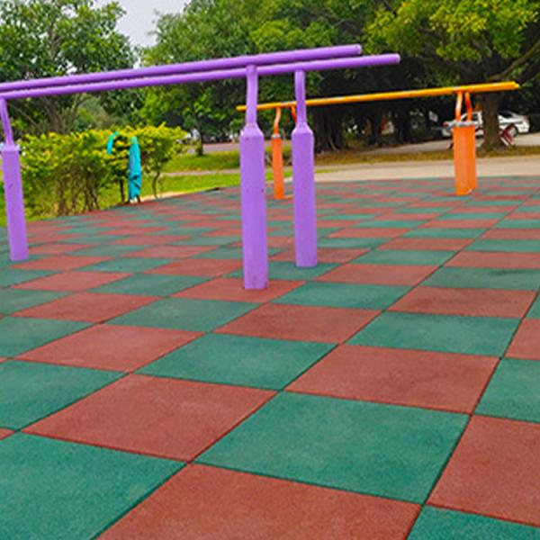 Quality 500mm Rubber Playground Tiles Rubber Tiles Green Or Red Rubber Mats for sale