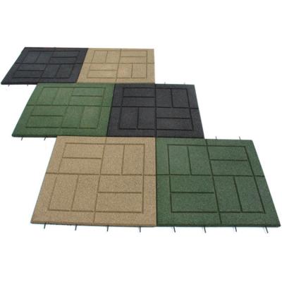 China Recycled SBR Rubber And EPDM Rubber Outdoor Rubber Paver Tiles Outdoor Pavers, Interlocking Tiles: 24