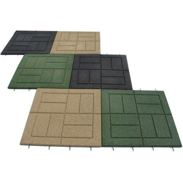Quality Recycled SBR Rubber And EPDM Rubber Outdoor Rubber Paver Tiles Outdoor Pavers, Interlocking Tiles: 24