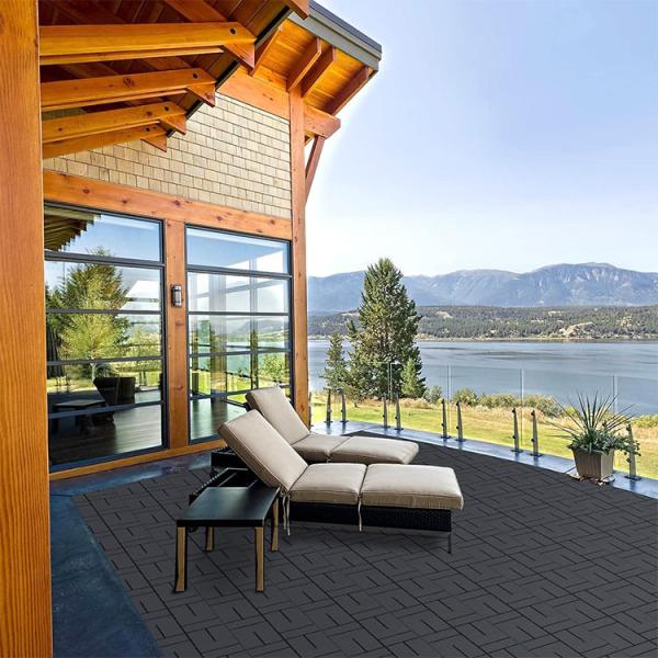 Quality E-Purchasing Rubber Interlocking Deck Tiles, 9 Pack Patio Flooring, 12