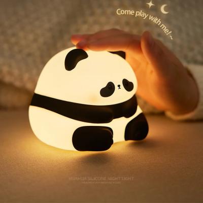 China Cute Panda Led Light Usb Rechargeable Portable Night Lamp Touch Light kids table lamp Silicone Night Light For Kids for sale