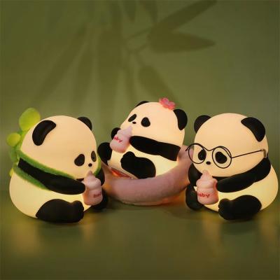 China Seller Cheap Personalized Night Lightsilicone Soft Cute Panda Silicone Night Light Timing Rechargeable Light For Kids for sale
