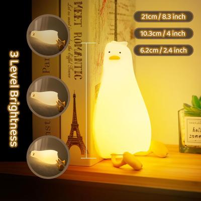 China Novelty Touch Creative Silicone Duck Night Light Baby Kids Night Light Gift Lamp Night Light Room Decor Sleep for sale