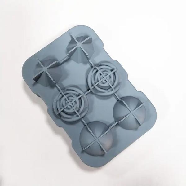 Quality Creative Silicone Mold Rose Diamond Ball Release Flexible Silicone Ice Cube Tray for sale