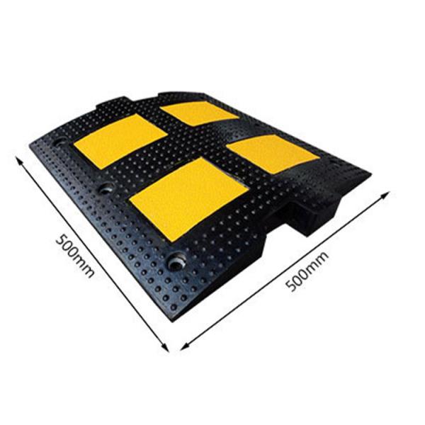 Quality 50mm Large Rubber Mats Traffic Calming Recycled Black Rubber Speed Cushions for sale
